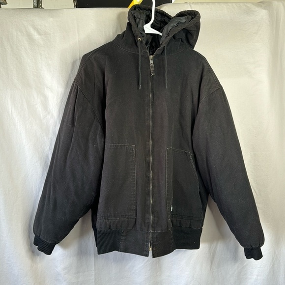 KEY Men's Insulated Hooded Duck Jacket in Black - Picture 2 of 8
